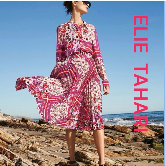 Elie Tahari Dresses & Skirts - ELIE TAHARI Delilah Floral Pleated Midi Skirt, Size 8.